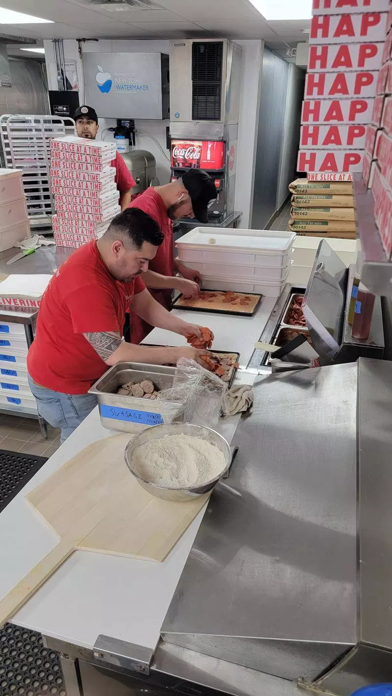 making pizzas