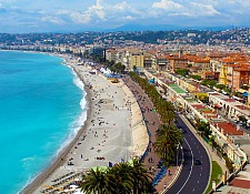 Mediterranean beach in Nice France