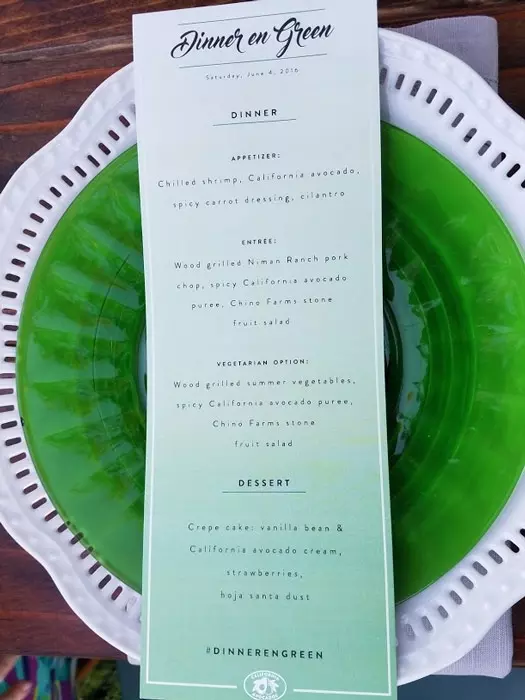 dinner en green menu