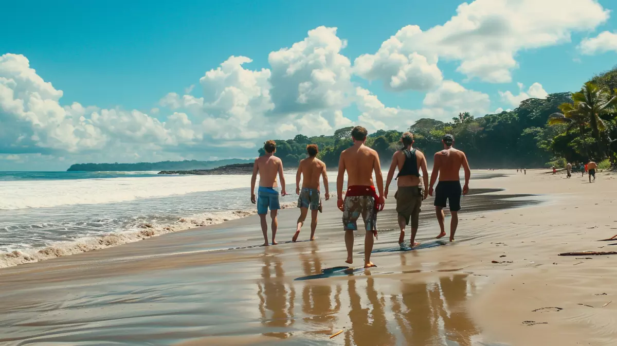 guys on the beach in costa rica
