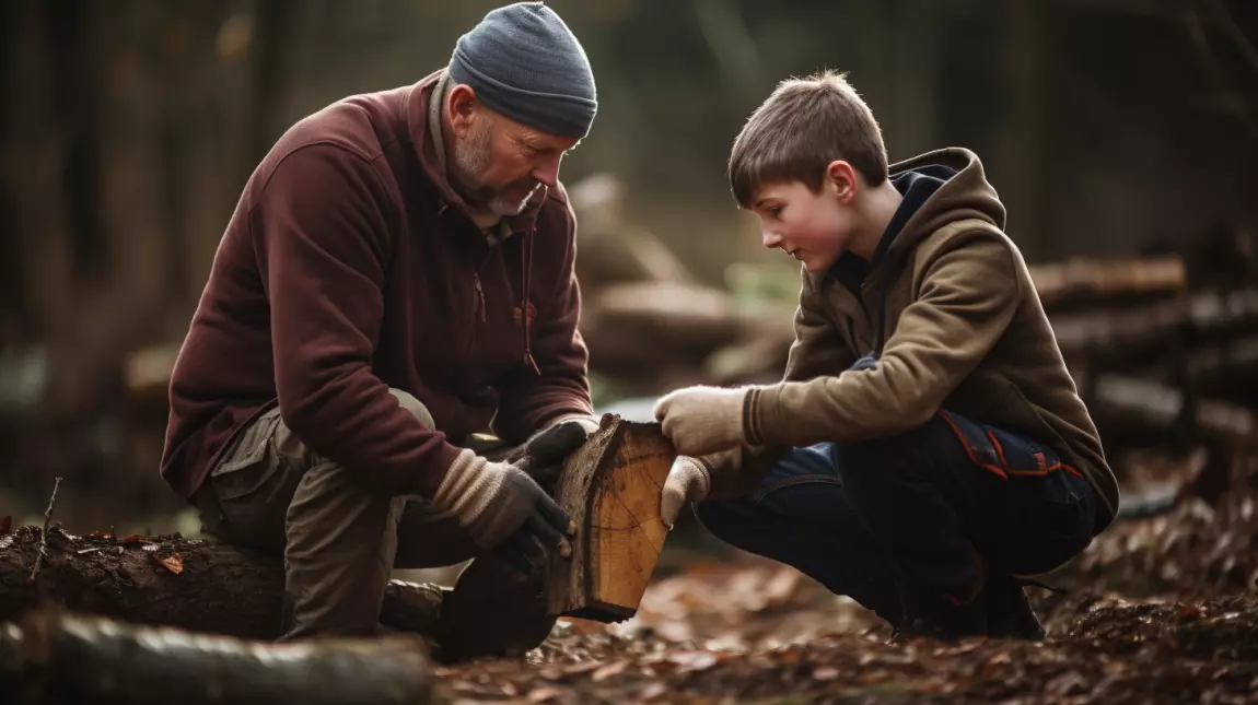 chopping wood together