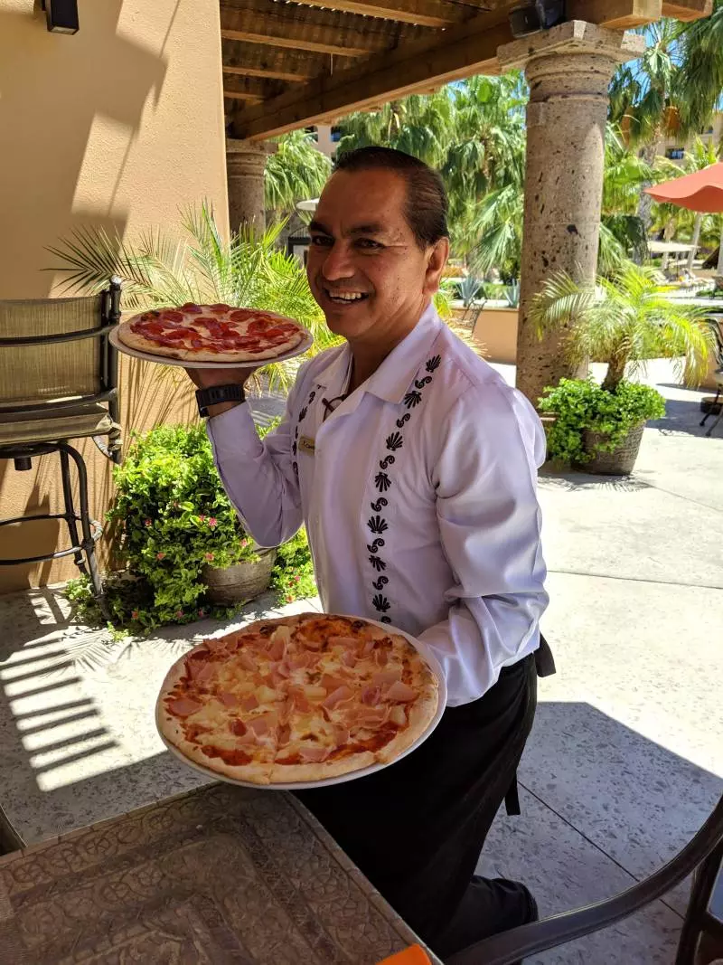 pizza at villa del palmar loreto mexico resort