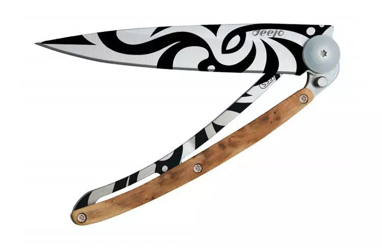 deejo tattoo 37g tribal juniper wood knife