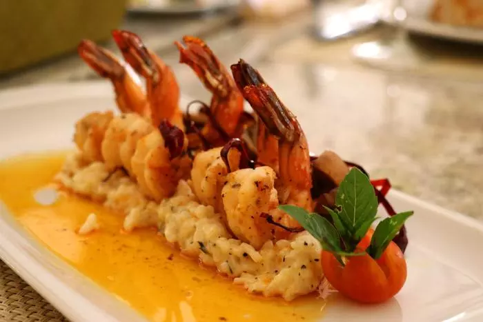 shrimp with risotto casa velas puerto vallarta