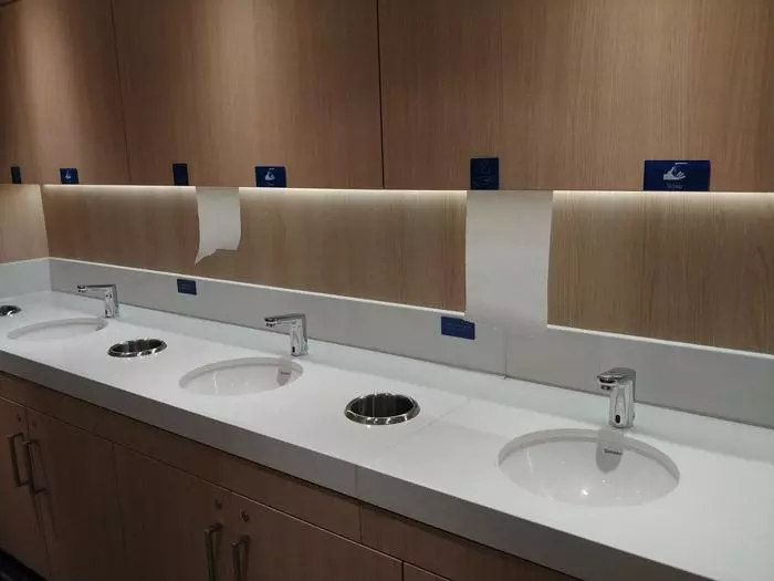 hand washing station by buffet on norwegian bliss