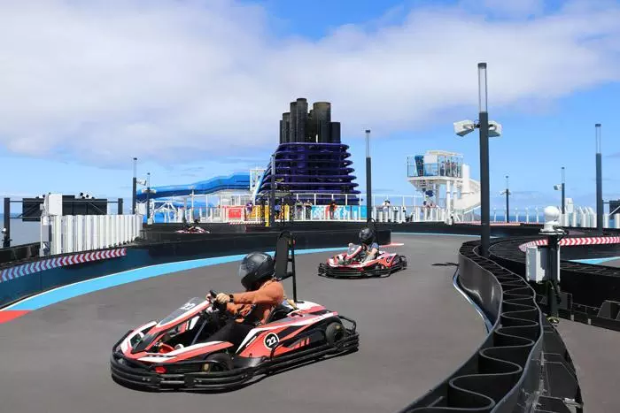 racing go karts on norwegian bliss cruise ship