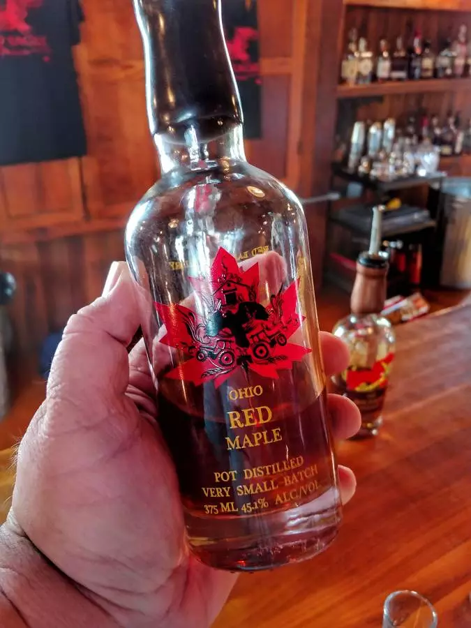 Red Maple bottle at Red Eagle Spirits craft distillery near Cleveland Ohio