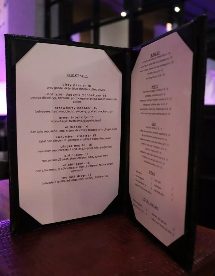 cocktail menu at stk san diego