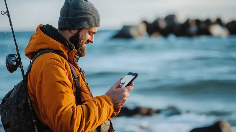 man calling his wife on a boys trip fishing adventure