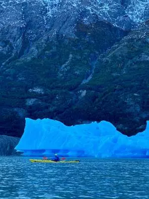 Kayaking in Grey Lake Glacial Patagonia