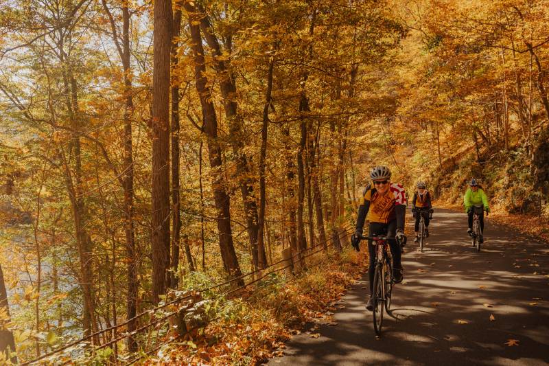 Allegany County c&o canal cyclists in fall credit mdmountainside.com