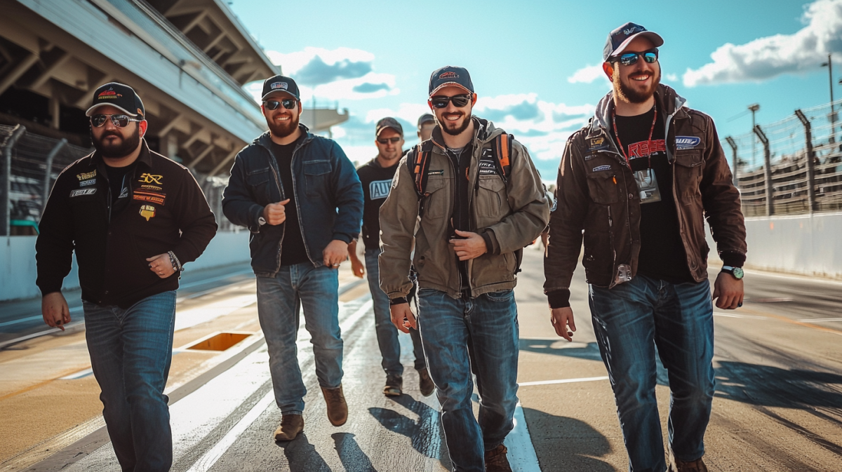 guys trip at Atlanta Motor Speedway