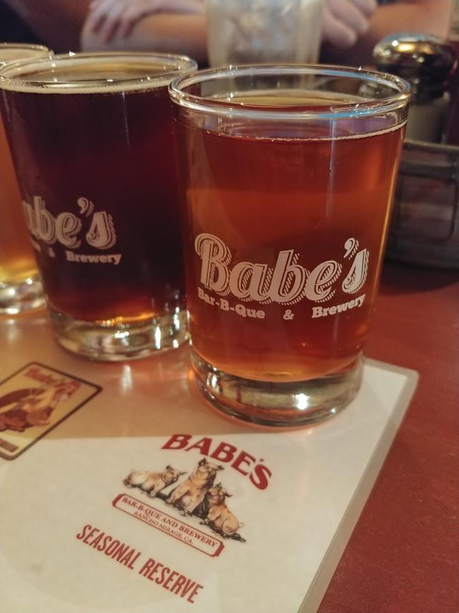 craft beer sampler at babes bbq and brewhouse