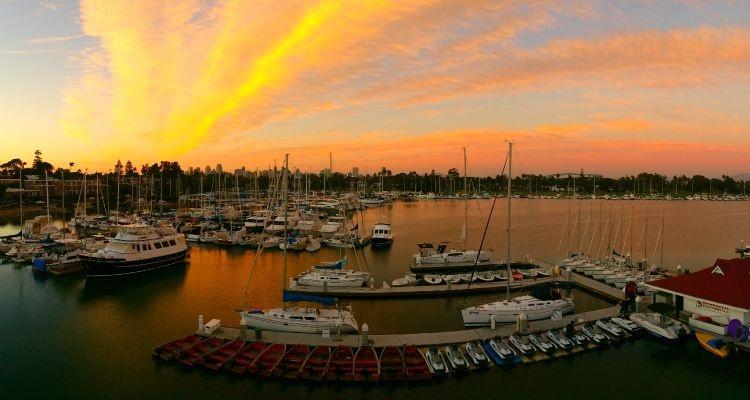 bluewater boathouse sunset