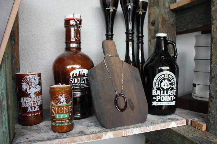 Bottles & Wood reclaimed glass and wood from beer, wine, and spirits companies