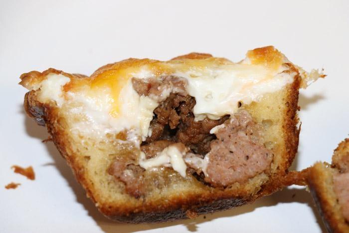 cheesey sausage cups sliced