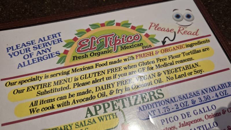 el tipico menu