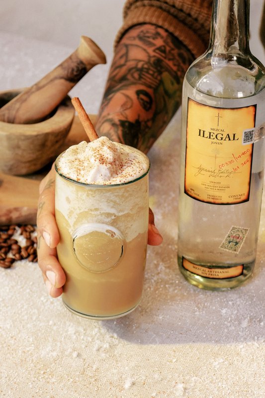 Ilegal Mezcal Horchata Café Latte with cinnamon