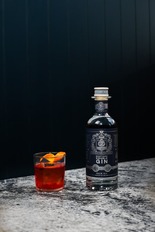 Boatyard Double Gin Negroni with an orange twist