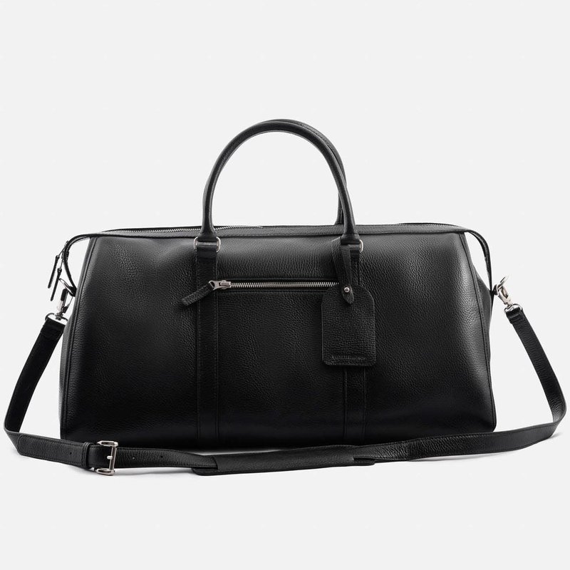 Beckett Simonon Davis Weekender bag in black pebbled leather