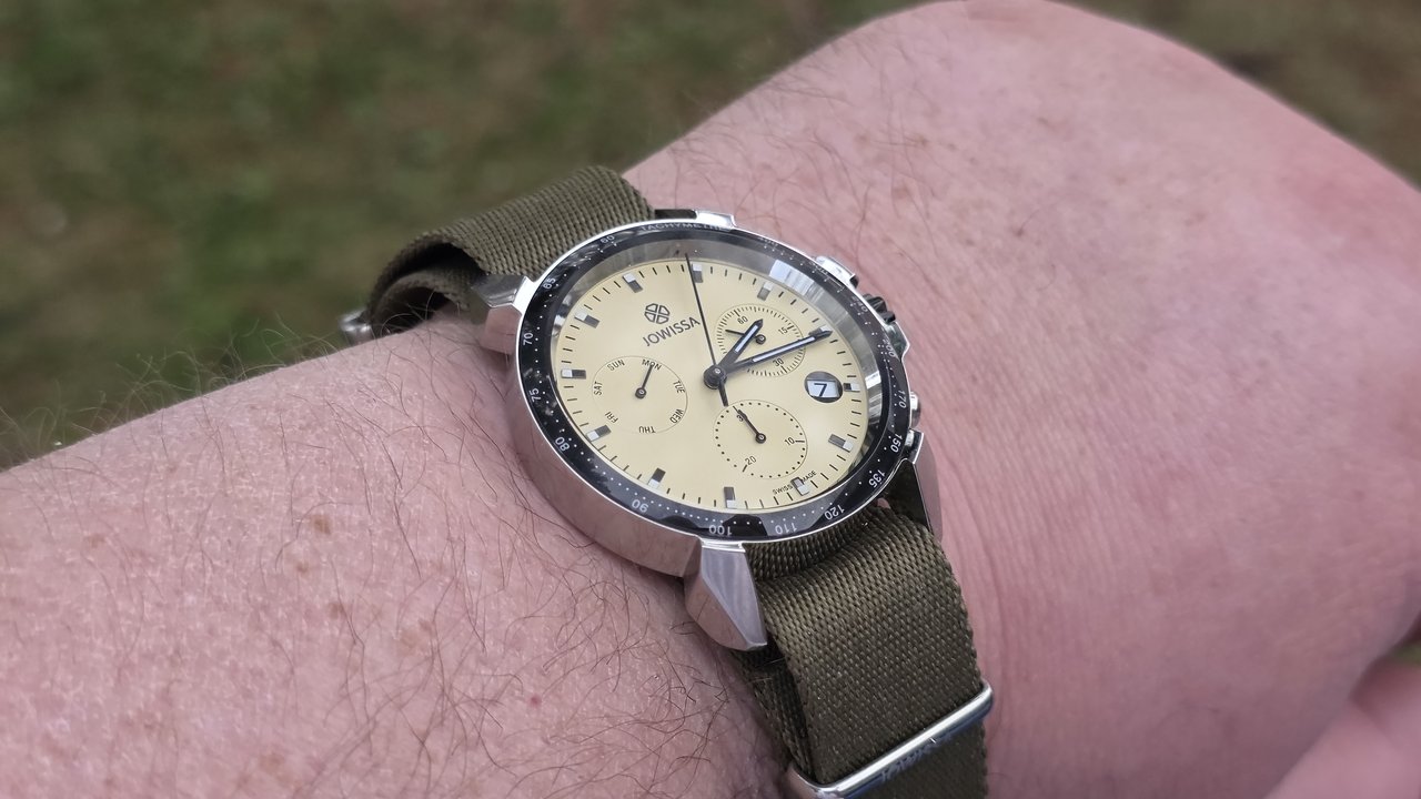 Jowissa LeWy 9 Swiss chronograph watch on wrist