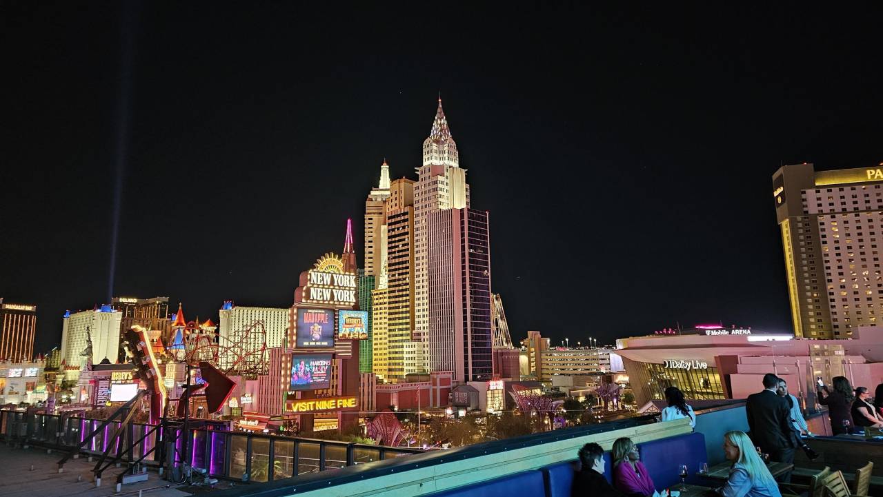 las vegas strip skyline view from brewdog