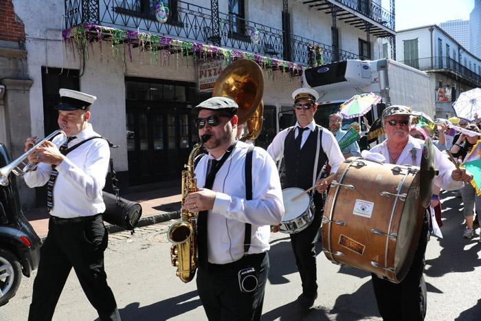 brass band in bourbon street parade