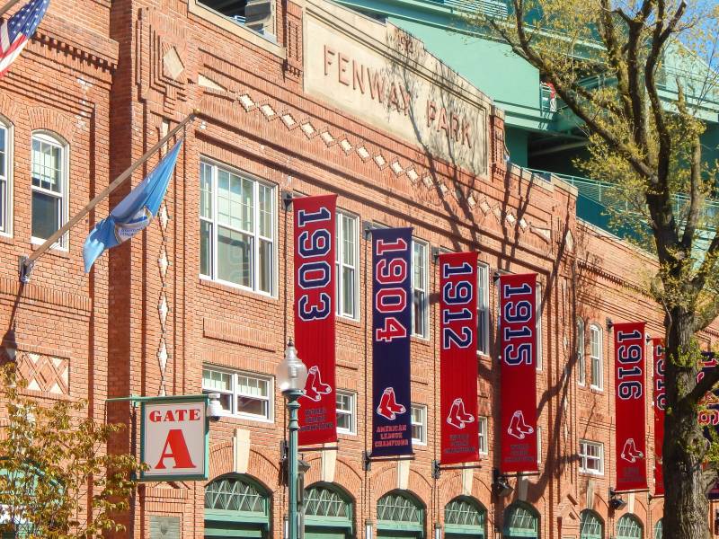 fenway park red sox championship banners in boston
