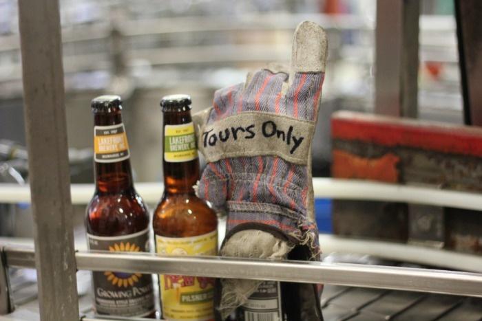 bottle line glove at lakefront brewery