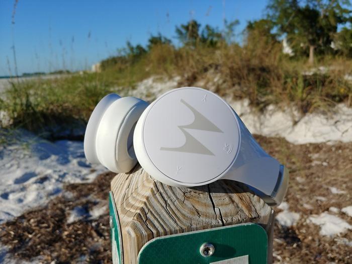 motorola pulse escape+ headphones on beach marker