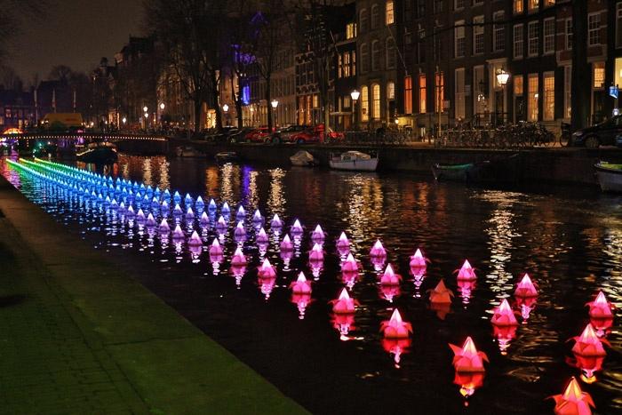 lighted displays in canals