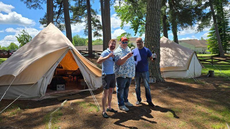 guys trip jolene family winery picnic tents