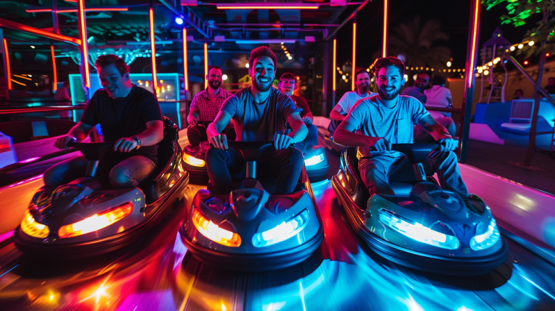 lads holiday bumper cars