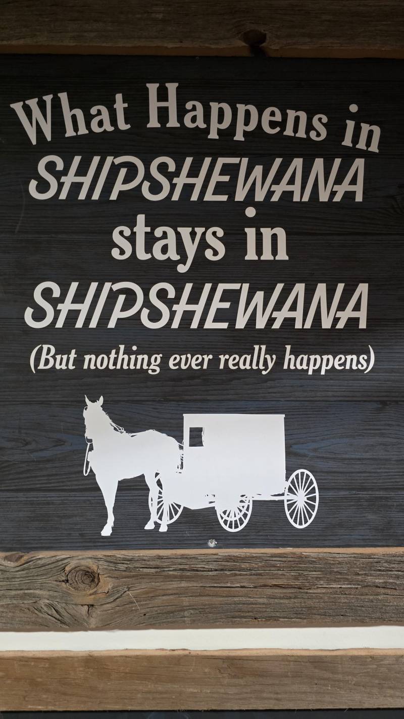 what happens in shipshewana sign