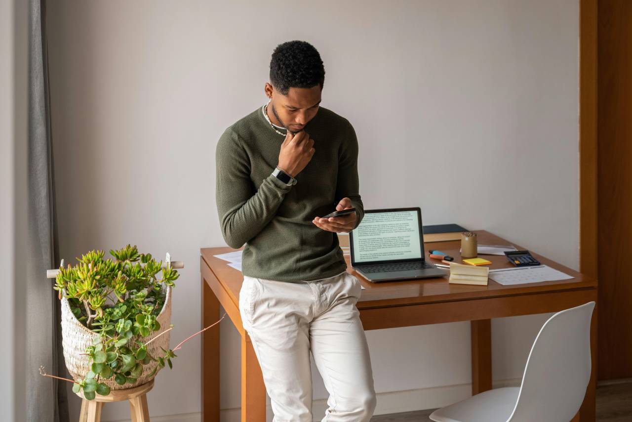 man planning the budget for his guys trip travels