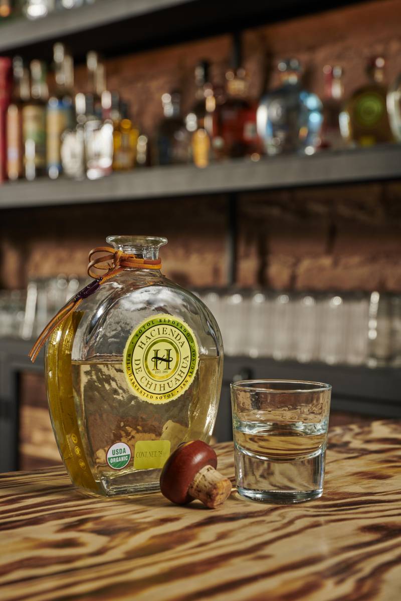 sotol hacienda de chihuaua bottle on bar