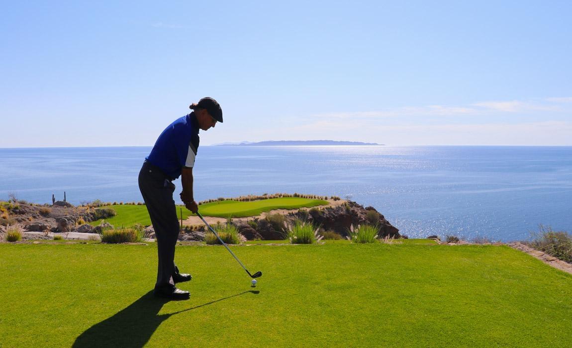 teeing off at tpc danzante bay hole 17