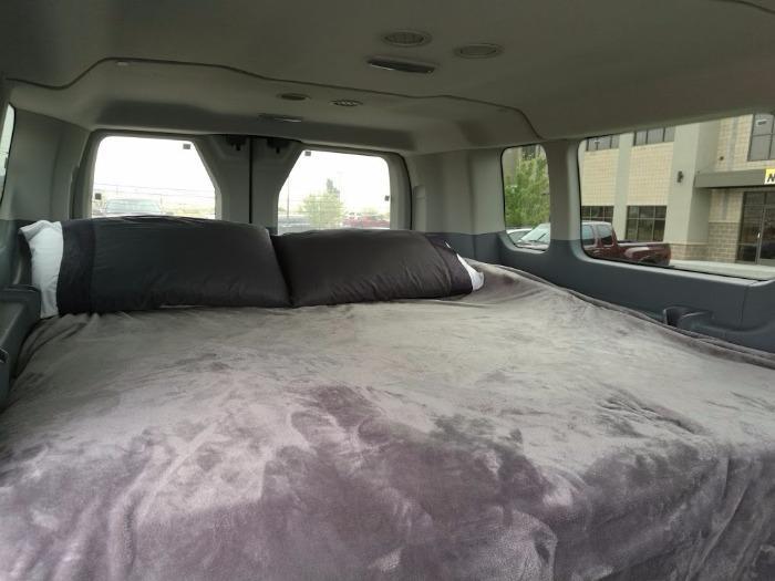 king bed inside wandervan