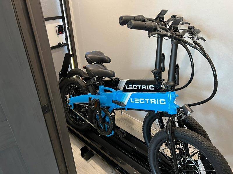 compact e bikes stored in rv