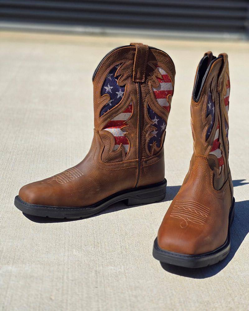 wolverine rancher flag boot american flag pattern