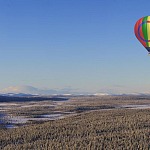 Take a hot air balloon over Lapland Sweeden in search of the Northern Lights