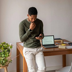 man planning the budget for his guys trip travels